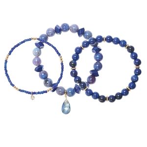 Avon Three Piece Shades of Blue Stretch Bracelets